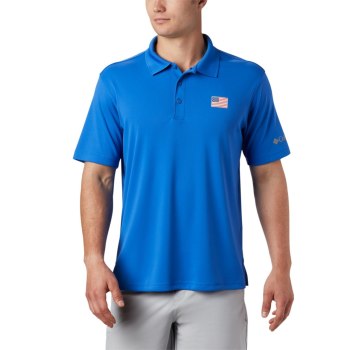 Columbia Muške Polo Majice - PFG Fish Series Plave | YDIU-90476